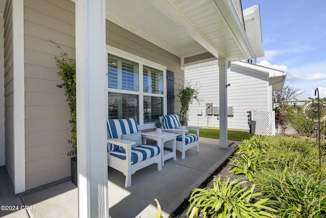 view of patio featuring covered porch