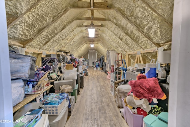 view of unfinished attic