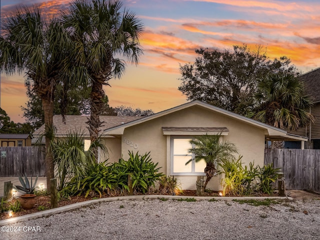 view of property exterior at dusk