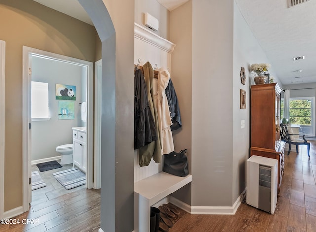 mudroom featuring light hardwood / wood-style floors