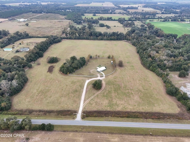 drone / aerial view with a rural view