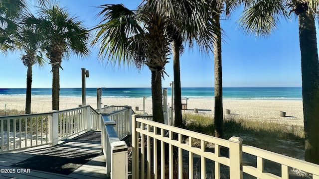 water view featuring a beach view