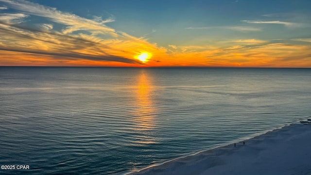 property view of water with a beach view