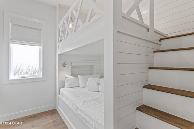 bedroom featuring light hardwood / wood-style floors