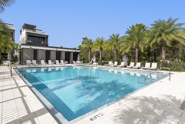 view of pool with a patio area