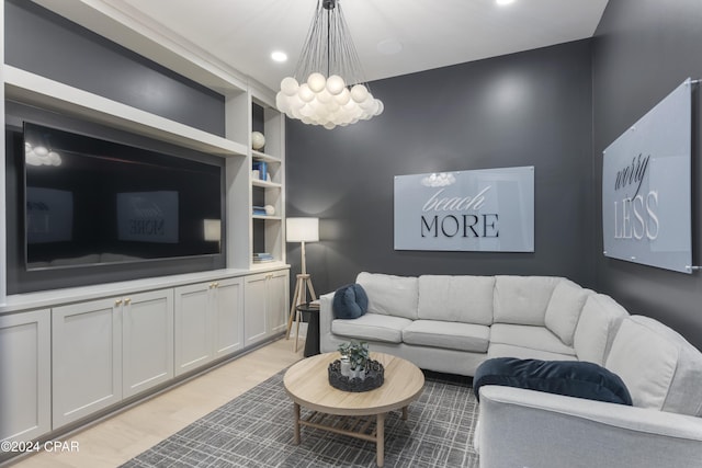 living room featuring light hardwood / wood-style flooring