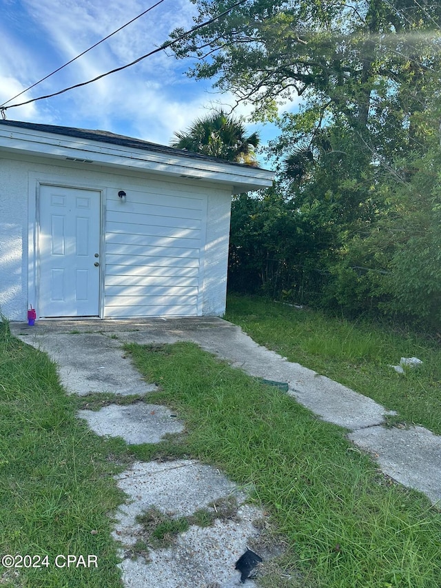 view of garage