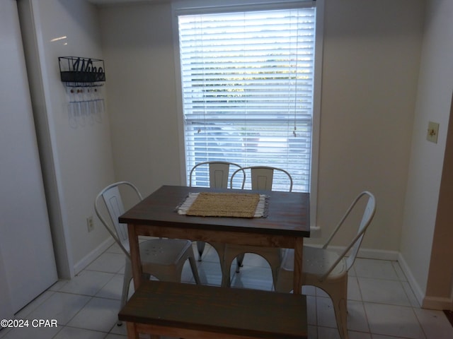 view of tiled dining area