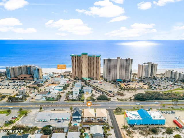 bird's eye view with a water view and a city view