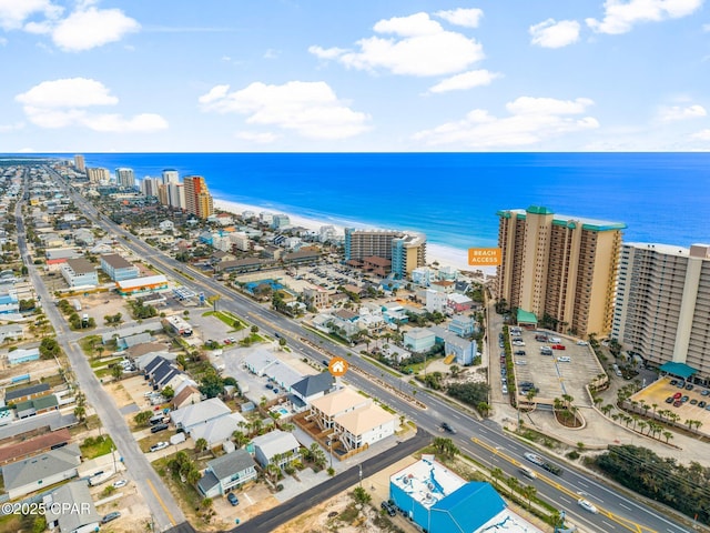 bird's eye view with a water view and a city view