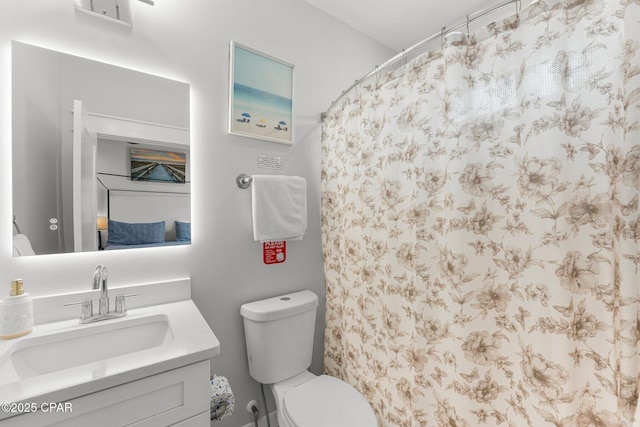7026 Thomas Dr Unit A & B, Panama City Beach, FL 32408 - full bathroom featuring vanity and a shower with shower curtain