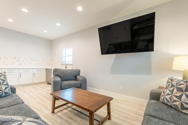 living room featuring light hardwood / wood-style flooring