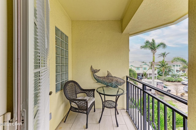 balcony with a residential view