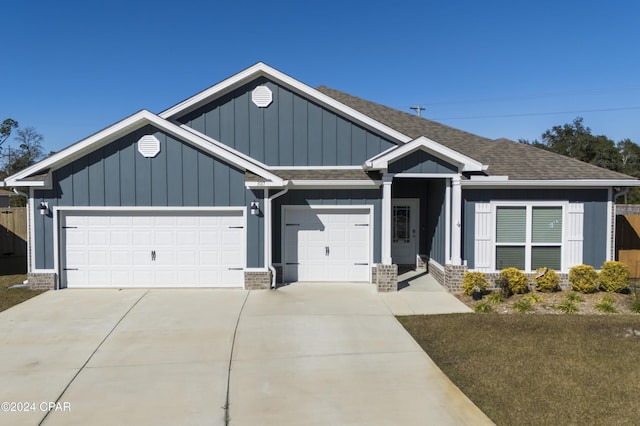 view of front of house with a garage