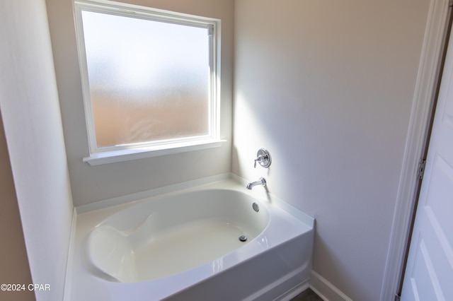 bathroom featuring a washtub