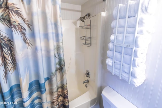 bathroom featuring shower / bath combination with curtain