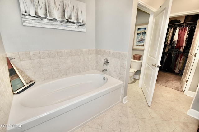 bathroom with a bathtub and toilet