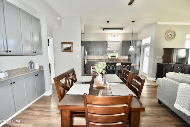 dining area with light wood-type flooring