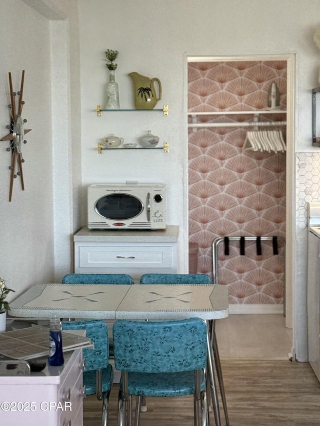 kitchen with white cabinetry