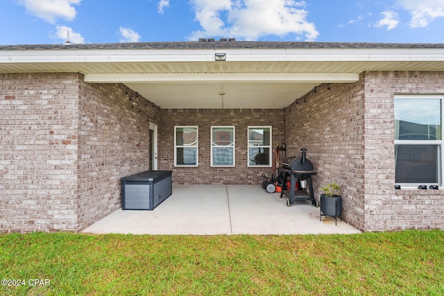 view of patio / terrace with a grill