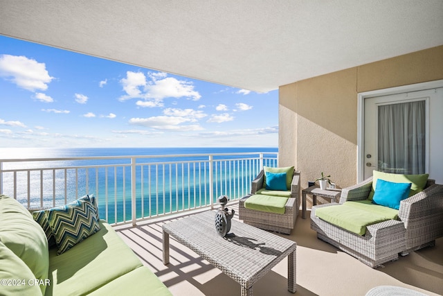 balcony with a water view