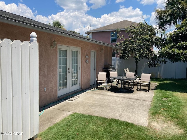 view of patio with french doors