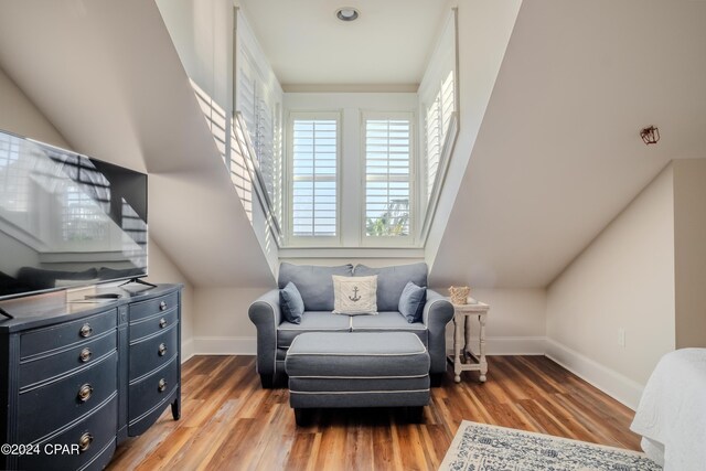 sitting room featuring wood-type flooring