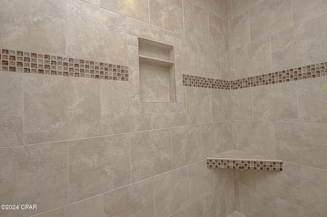 details with tiled shower