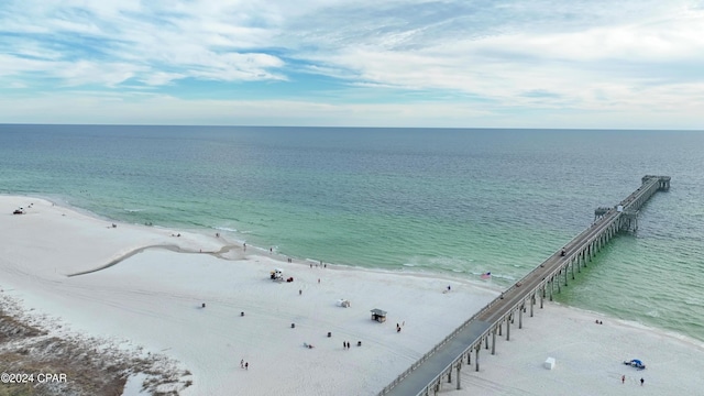 water view with a view of the beach