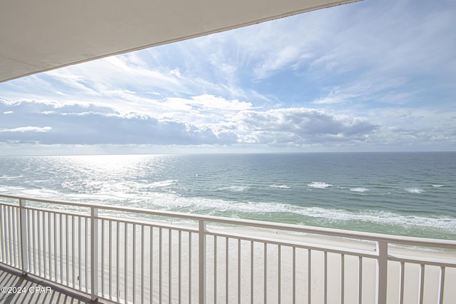 water view with a view of the beach