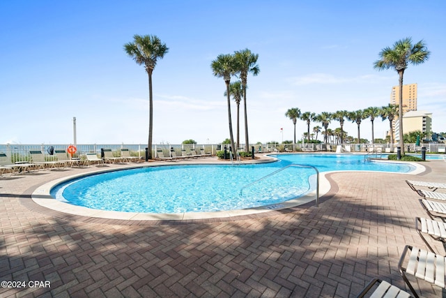 view of pool with a patio