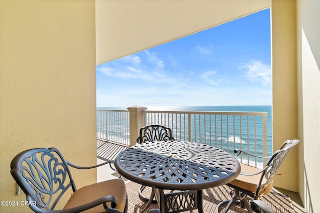 balcony with a water view