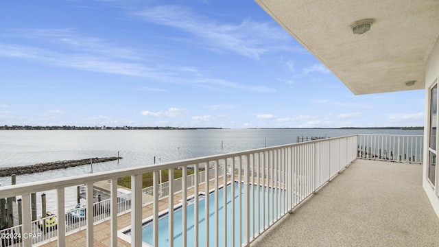 balcony with a water view