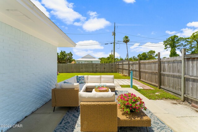 view of patio / terrace with an outdoor living space