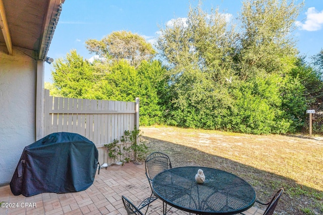 view of patio / terrace with area for grilling