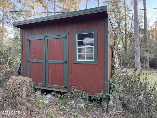 view of shed