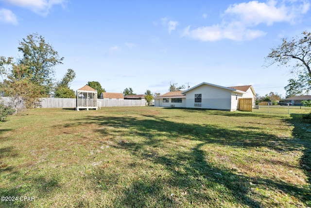 view of yard with a gazebo