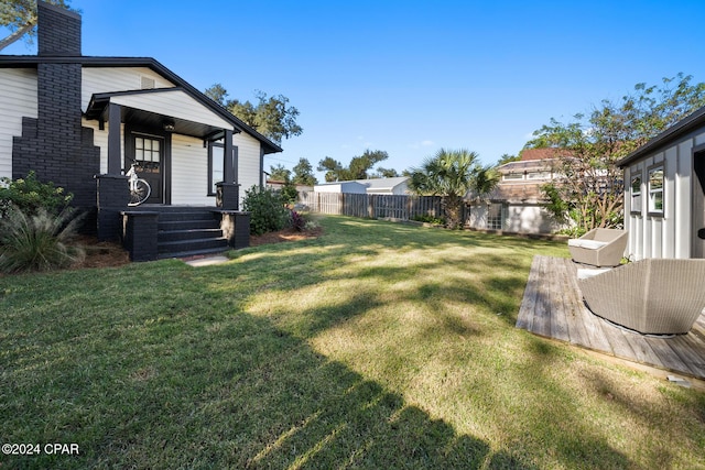 view of yard with fence