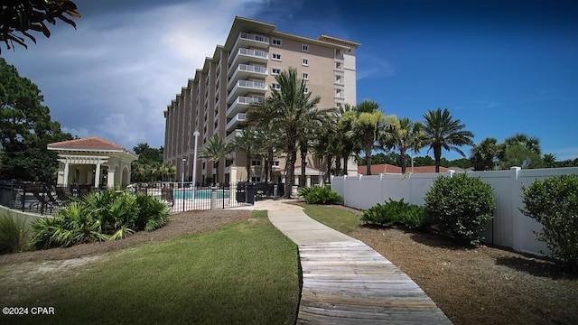 view of community featuring a swimming pool