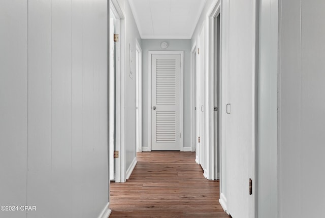 hall featuring light hardwood / wood-style flooring