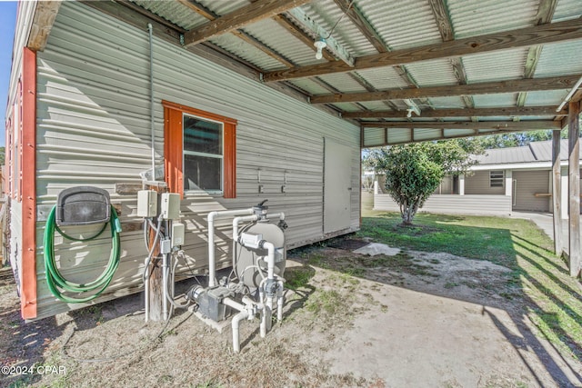 view of patio / terrace with an outdoor structure