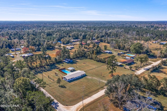 aerial view featuring a rural view