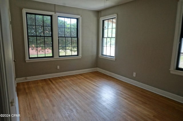 empty room with hardwood / wood-style flooring