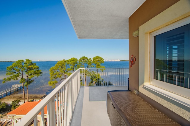 balcony with a water view