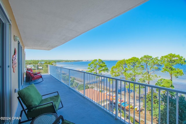 balcony with a water view