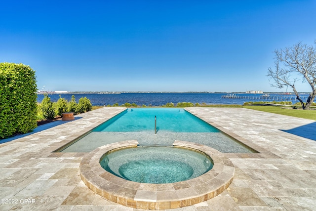 3730 Preserve Bay Blvd, Panama City, FL 32408 - view of swimming pool with a water view and an in ground hot tub