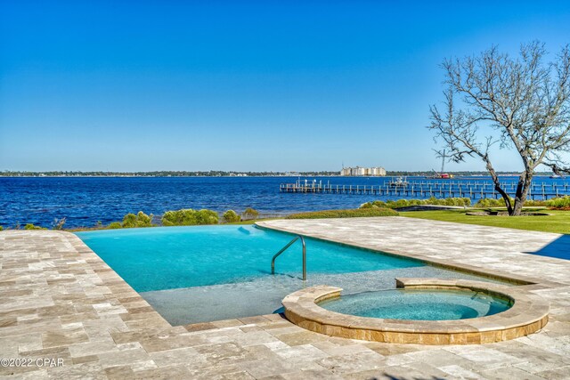 3730 Preserve Bay Blvd, Panama City, FL 32408 - view of pool featuring a water view and an in ground hot tub