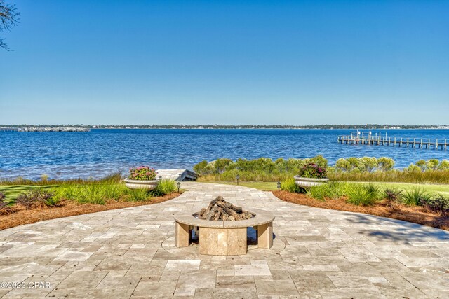 3730 Preserve Bay Blvd, Panama City, FL 32408 - water view featuring an outdoor fire pit