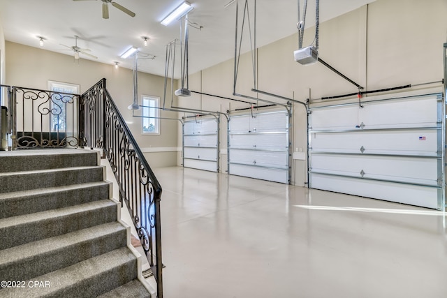 3730 Preserve Bay Blvd, Panama City, FL 32408 - garage featuring ceiling fan and a garage door opener