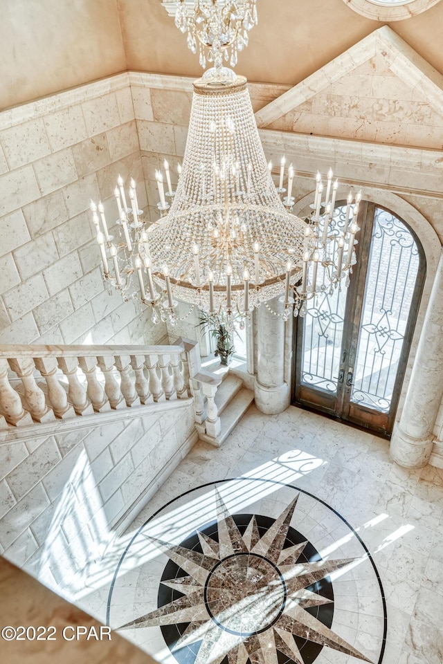 3730 Preserve Bay Blvd, Panama City, FL 32408 - room details with french doors and a chandelier